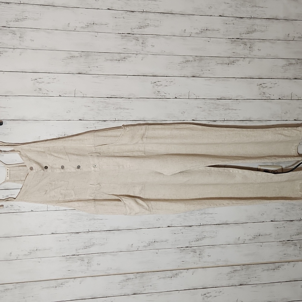Women’s Natural Linen Jumpsuit Overalls